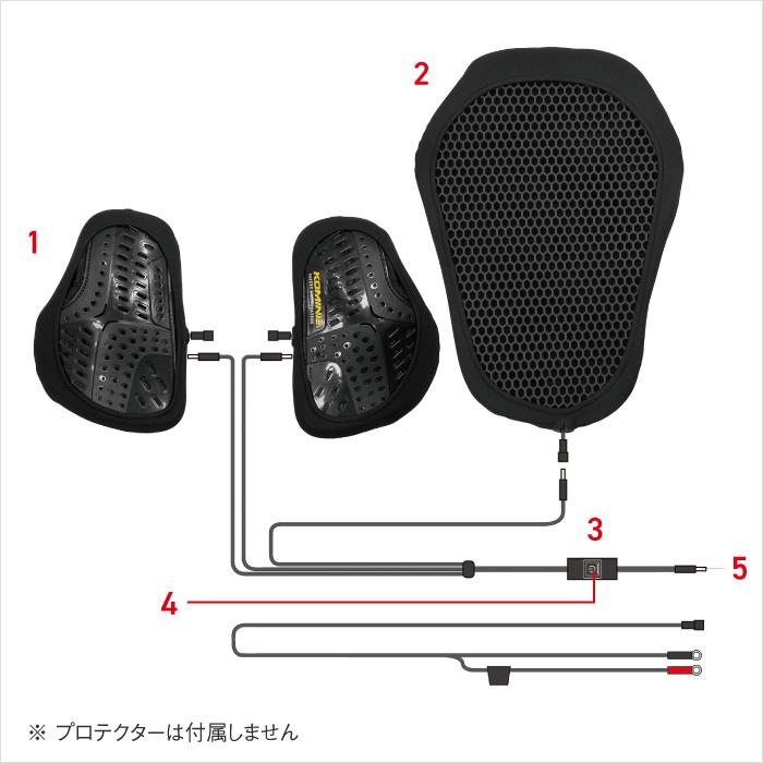 コミネ EK-307 12Vヒーティングインナーチェスト＆バックパッド KOMINE 08-307 電熱 バイク 秋冬｜jline｜03