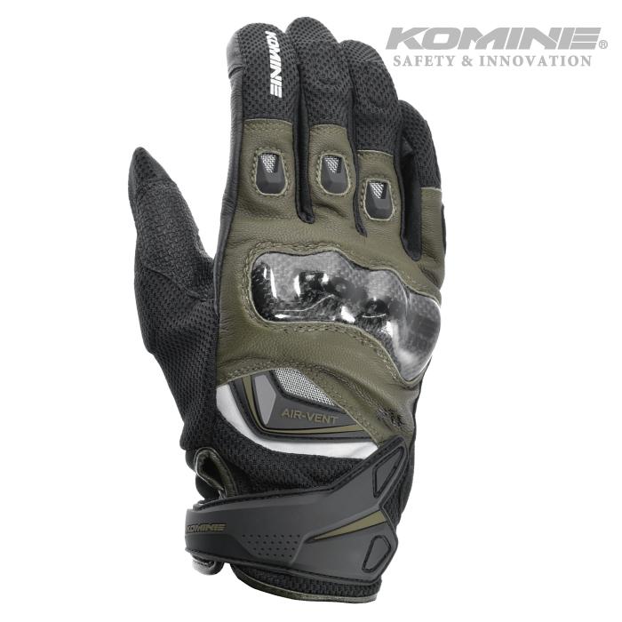 コミネ（Komine） メッシュグローブ GK-224 OLIVE カーボンプロテクト