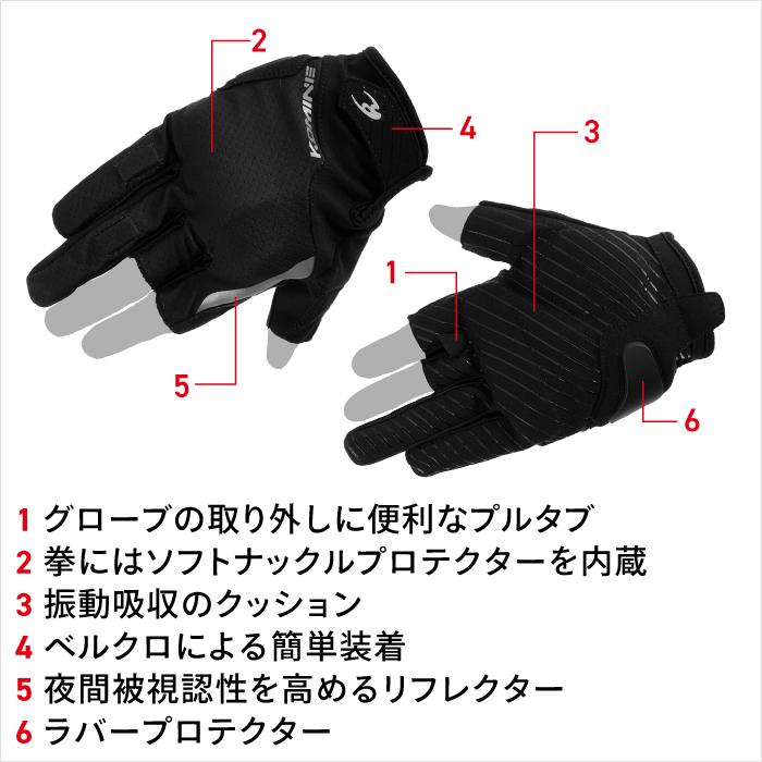 コミネ（Komine） グローブ GK-2603 プロテクト3フィンガーレス