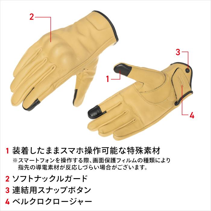 コミネ（Komine） グローブ GK-862 プロテクトレザーグローブ KOMINE