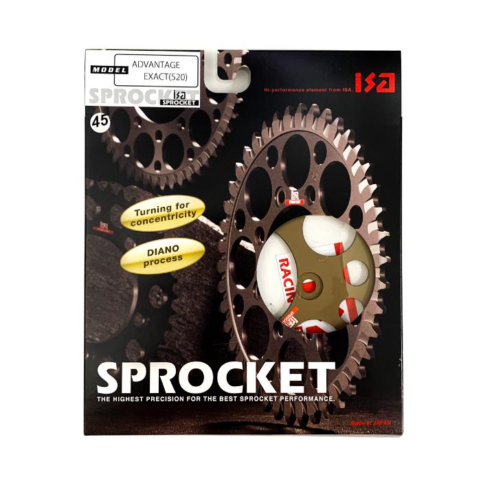アイエスエー リアスプロケット 520-45T ADVANTAGE EXACT バイク ISA