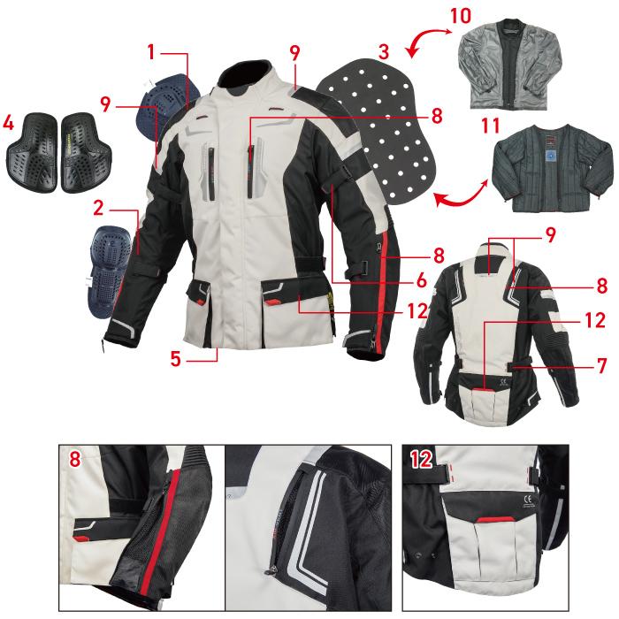 コミネ（Komine） ジャケット JK-597 大きいサイズ 5XLB・6XLB フル