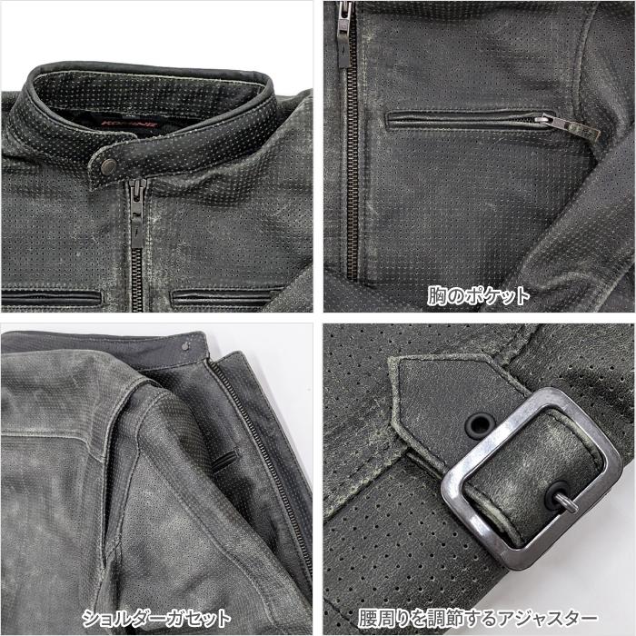 コミネ半袖レザージャケットL L コミネ レザージャケット LJ-5343 シングルライダースレザージャケット