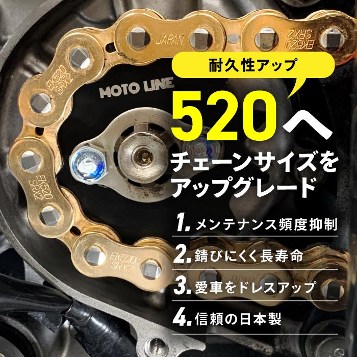 ホンダ スーパーカブC125 JA58・JA71用 チェーン＆スプロケット 520