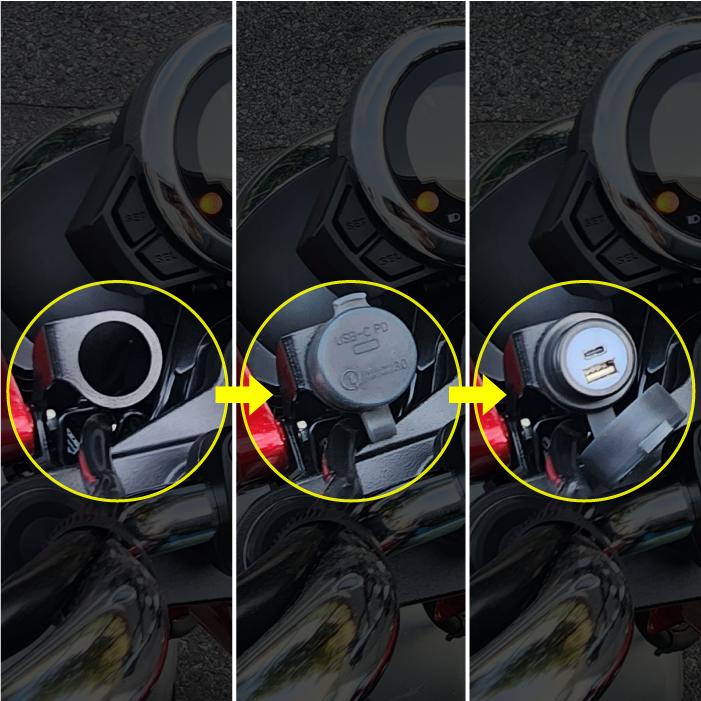 ホンダ DAX125 JB04 JB06用 USBチャージャー ステー式 高速充電 PD USB