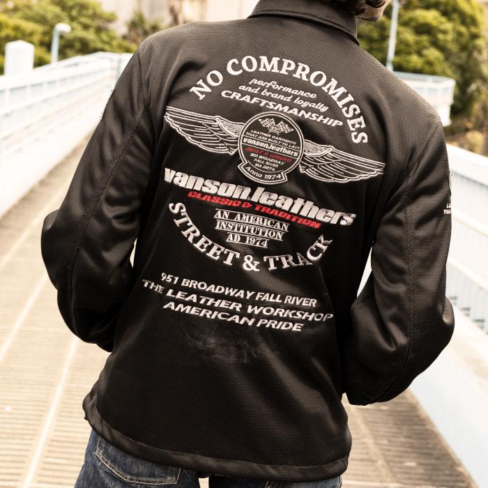 【VINSON】希少 バンソン メッシュバイカージャケット 3XL 黒 VANSON（バンソン） TVS2603S メッシュコーチジャケット バイク 2026年