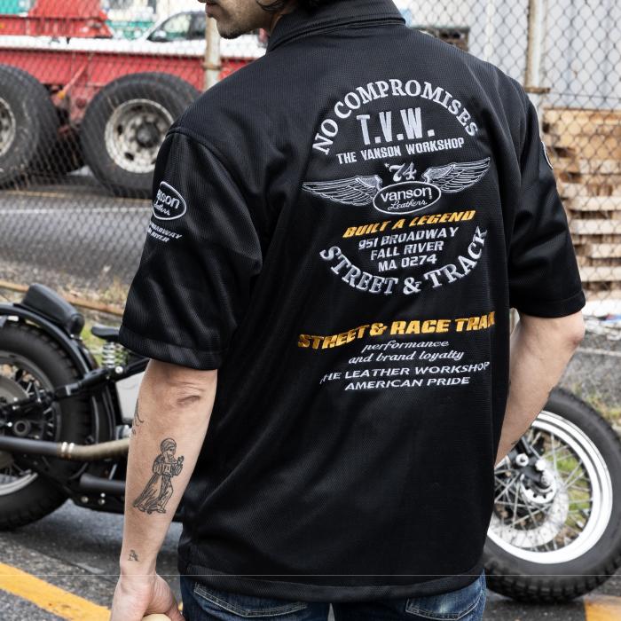 VANSON（バンソン） TVS2605S メッシュワークシャツ バイク 2026年春夏