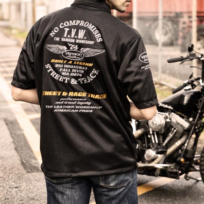 VANSON（バンソン） TVS2605S メッシュワークシャツ バイク 2026年春夏