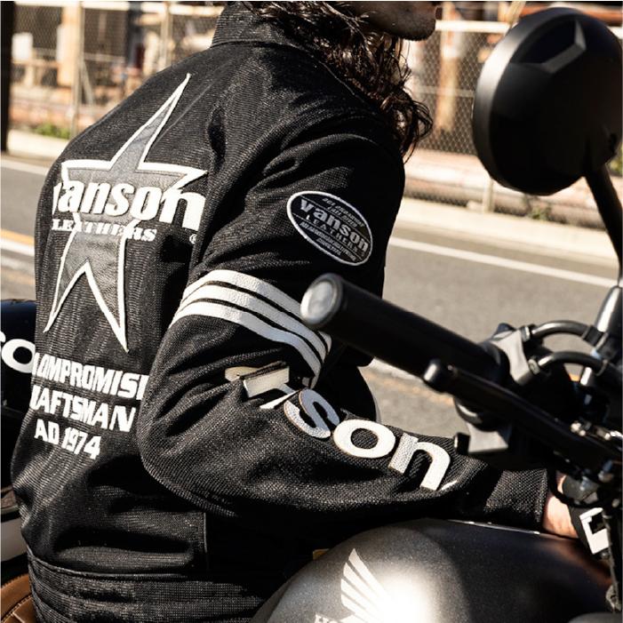 VANSON バンソン VS25105S メッシュライダースジャケット バイク