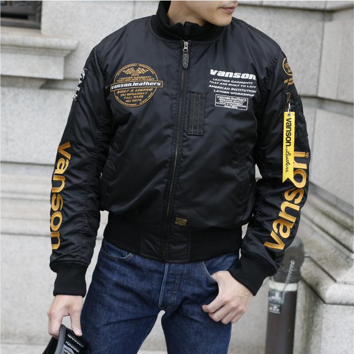 バンソンMA1タイプ VANSON バイクジャケット ミリタリージャケット ma1メンズ