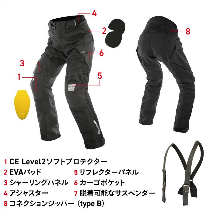コミネ（Komine） メッシュパンツ PK-7463 プロテクトアドベンチャー