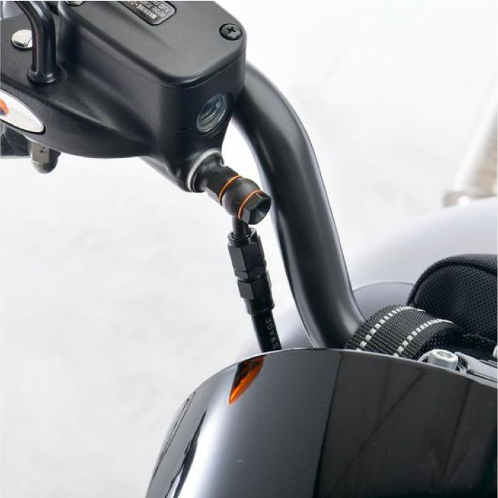 直送品 スウェッジラインプロ フロントホースキット トライピース ハーレー FXLRS ABS (20-23) ステンレスブラック/クリアホース SWAGE-LINE PRO BTP909FT_4