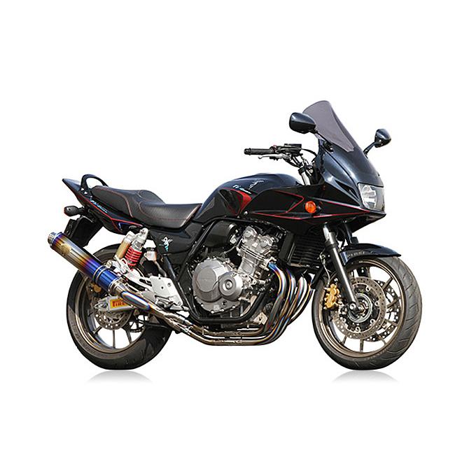 直送品 アールズギア ワイバン シングルタイプ チタンドラッグブルー ホンダ CB400SF/SB REVO 08-17 HONDA R's Gear WH10-01DB | AKRAPOVIC
