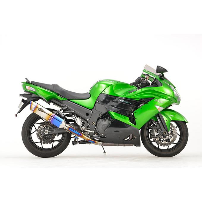 直送品 アールズギア リアルスペック ツイン スリップオン マフラー チタンドラッグブルー カワサキ Ninja ZX-14R (12-20) R's Gear KAWASAKI RK29-T3SD | AKRAPOVIC