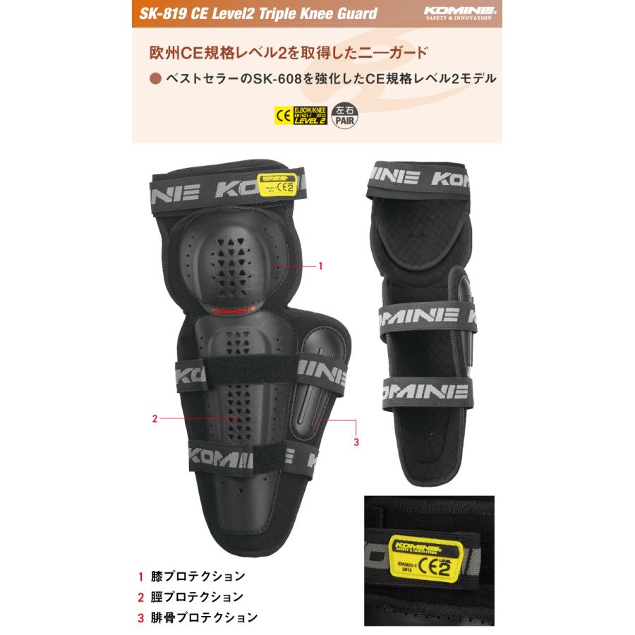 コミネ プロテクター SK-819 CEレベル2トリプルニーガード コミネ プロテクター SK-819 CEレベル2トリプルニーガード