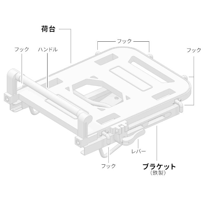 R-SPACE スライドキャリア ホンダ Shモード用 最大積載量10kg リアキャリア 大型キャリア 宅配 ツーリング 荷台 HONDA Sh mode｜jline｜02