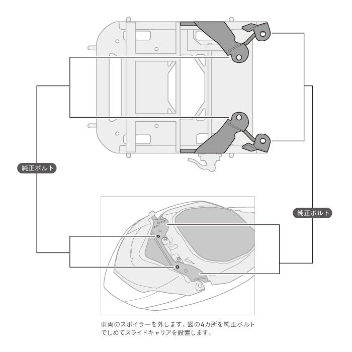 R-SPACE スライドキャリア ヤマハ NMAX/NMAX155 用 最大積載量10kg