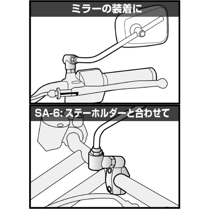 TANAX（タナックス） SA-19 直角アダプター（ブラック） バイクミラー