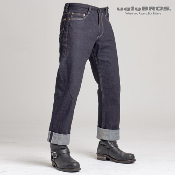 【takayuki販売】uglyBROS(アグリブロス)バイク用デニム アグリブロス バックラー・ケブラー｜レギュラーフィット uglyBROS