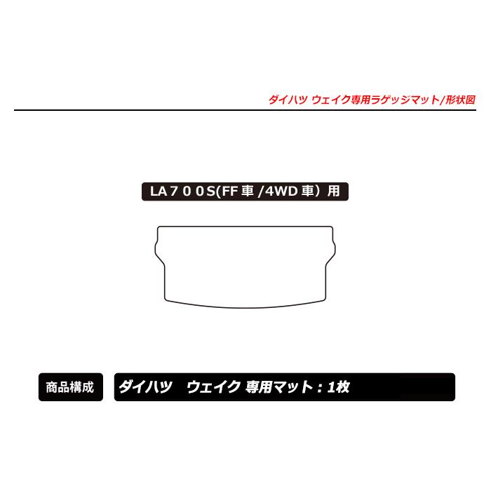 直送品 ダイハツ ウェイク LA700S LA710S ラゲッジマット アンティル