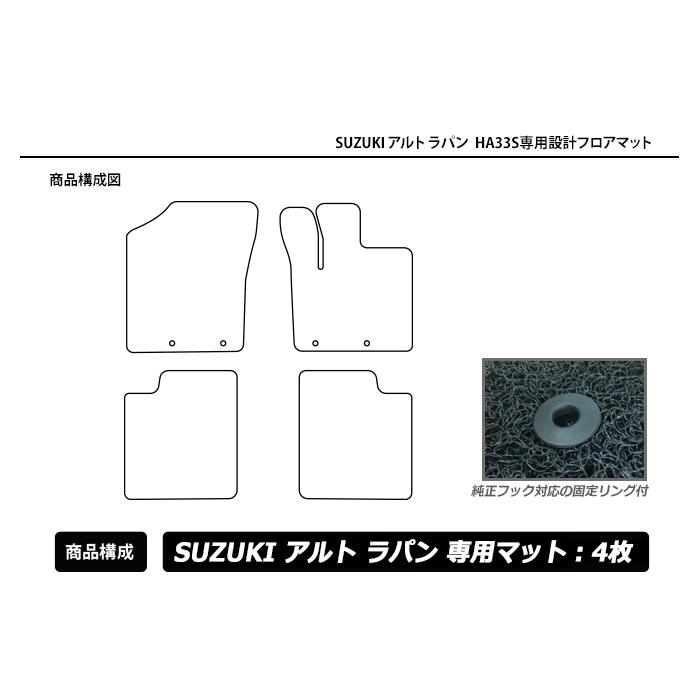 直送品 スズキ アルト ラパン HE33S フロアマット アンティル バイオ