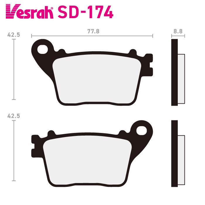Vesrah ベスラ SD-174 レジンブレーキパッド バイク ホンダ CBR600RR