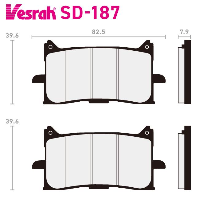 Vesrah ベスラ SD-187 レジンブレーキパッド バイク ホンダ CBF125NA