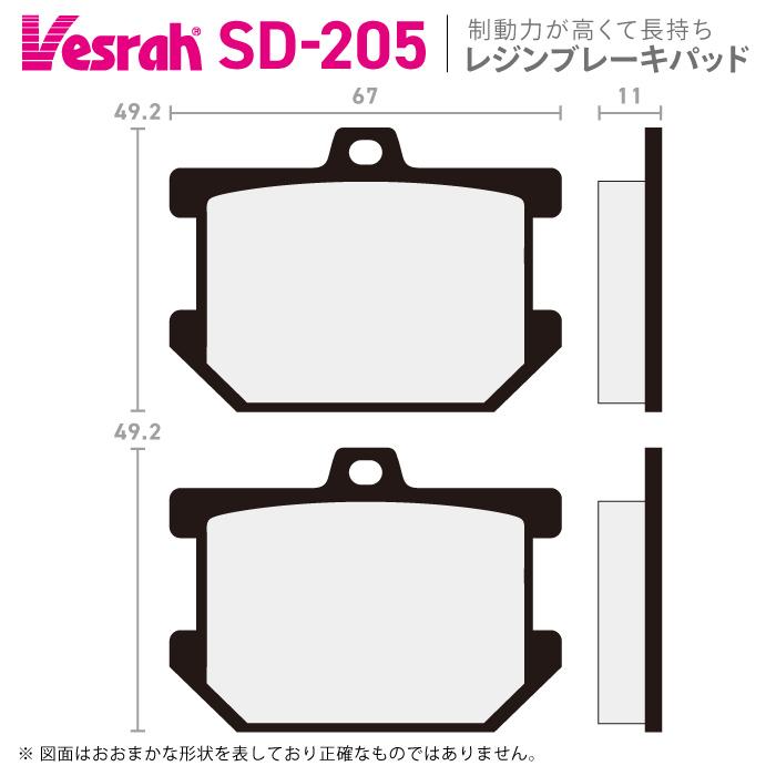 Vesrah ベスラ SD-205 レジンブレーキパッド ビンテージ バイク ヤマハ