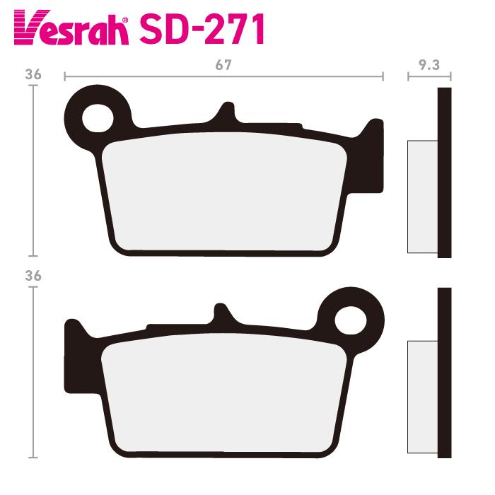Vesrah ベスラ SD-271 レジンブレーキパッド バイク ヤマハ YZ125X