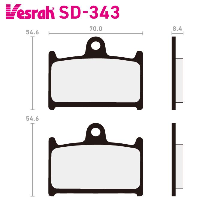 Vesrah ベスラ SD-343 レジンブレーキパッド バイク トライアンフ