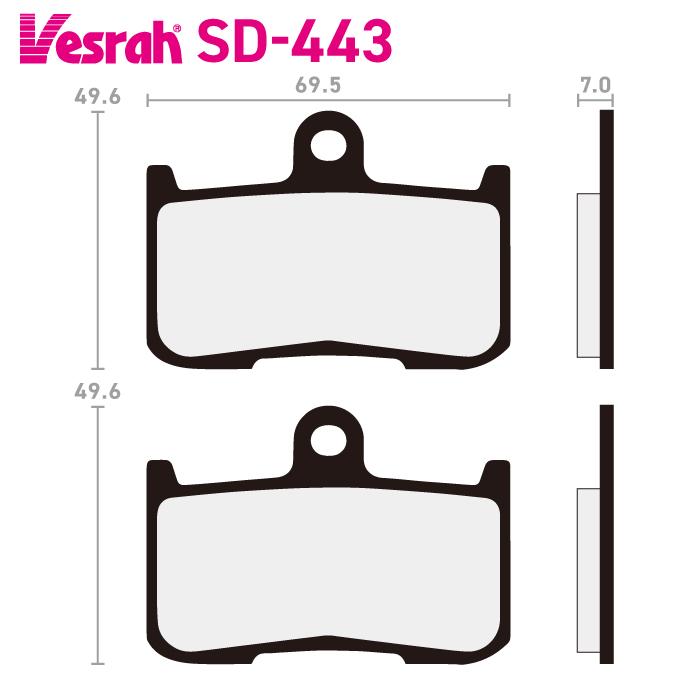 Vesrah ベスラ SD-443 レジンブレーキパッド バイク