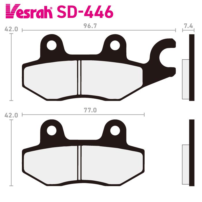 Vesrah ベスラ SD-446 レジンブレーキパッド バイク カワサキ EX250