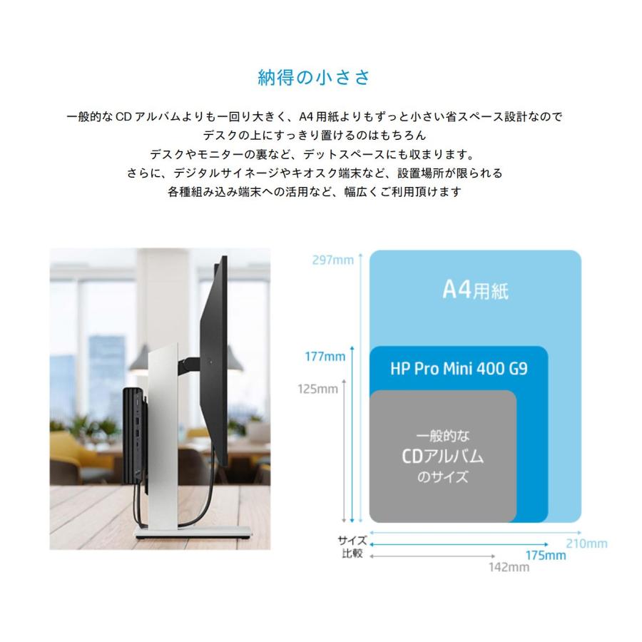 日本HP ミニPC【新品未開封】HP Pro Mini 400 G9 4G4N8AV?FXFN / vPro