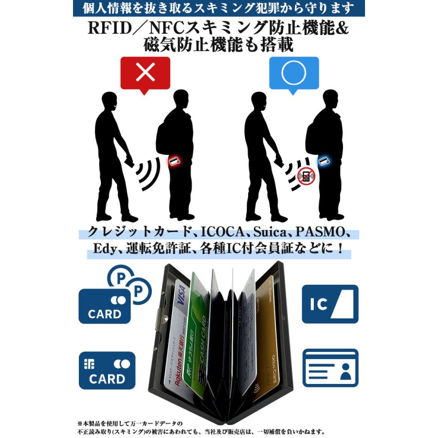 クレジットカードケース スキミング防止 メンズ 小さく 薄いカードホルダー｜jmars｜04