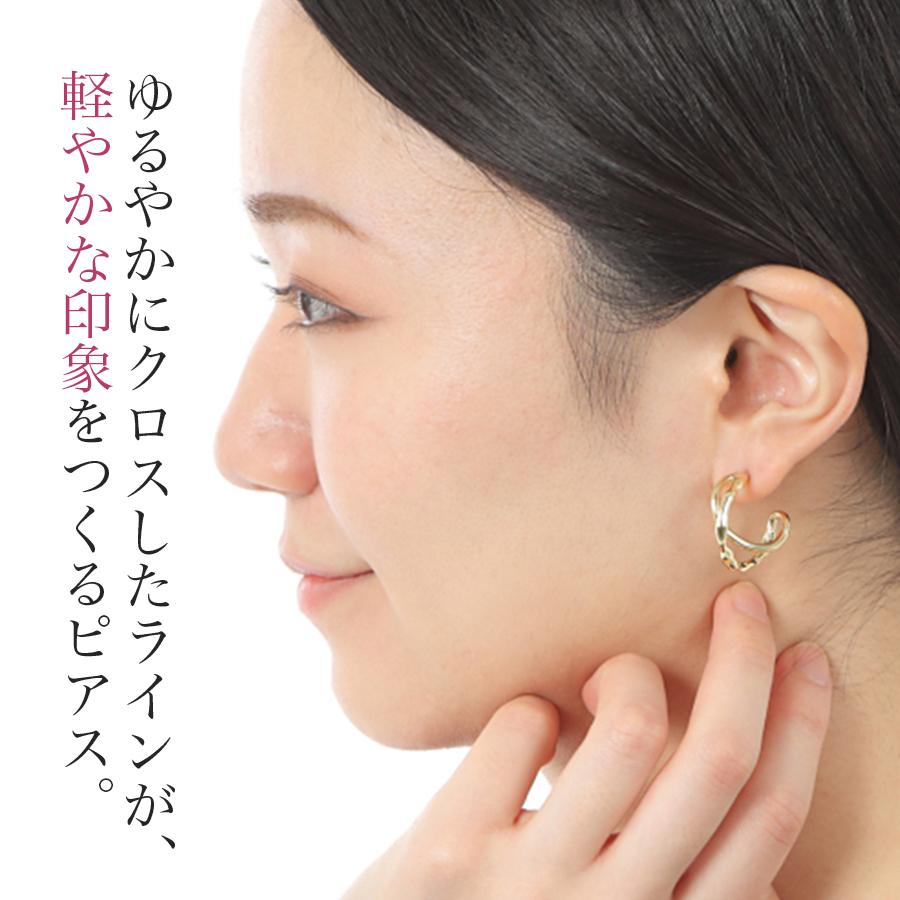 フープピアス レディース ゴールド リングピアス シルバー925 (14K