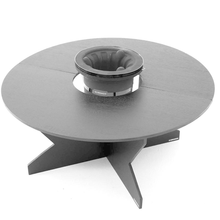 KURONOS クロノス テーブル 黒円卓テーブル 七輪専用 折りたたみ式