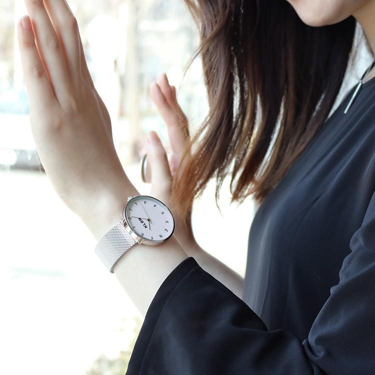 【予約販売商品】腕時計 メンズ レディース ギフト ウォッチ KLON ALPHABET TIME SILVER MESH Ver.SILVER｜jmc｜05