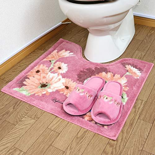 ピンク おしゃれ かわいい スリッパ トイレマット おしゃれ 高級ブランド セット ピンク A B07cmzvb スリッパ なつみ商会 風水 吸水 防臭 ２点 日本製 抗菌 北欧