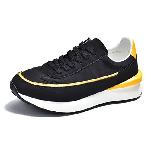 シュベック 厚底 スニーカー メンズ 白 黒 おしゃれ 厚底スニーカー 韓国 ブランド ローカット イエロー 24 5cm 登山靴 トレッキングシューズ Carlastela Com