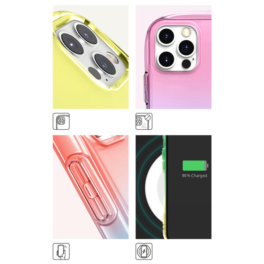 iPhone14 Pro ケース ProMax Plus 耐衝撃 ガラスフィルム iFace Look in Clear Lolly ドットコーティング グラデーション TPU ワイヤレス充電 |  | 03