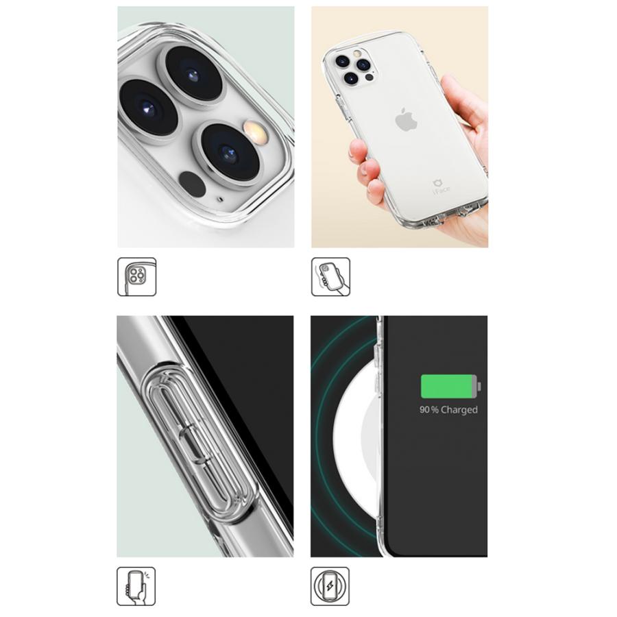 iPhone14 Pro ケース Pro Max Plus 全面クリア 耐衝撃 ガラスフィルム iFace Look in Clear ストラップホール ドットコーティング |  | 03