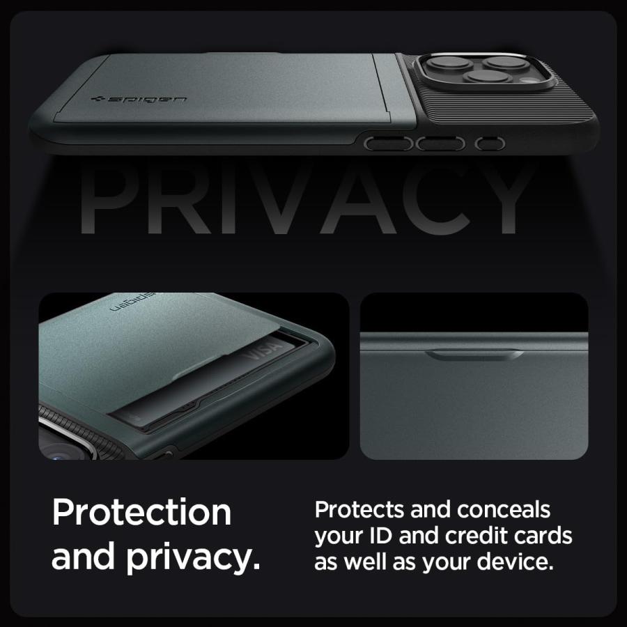 iPhone15Pro Pro Max ケース カード 背面 ガラスフィルム スリムアーマー CS シュピゲン 米軍MIL規格取得 カード2枚収納 耐衝撃｜jmei｜06