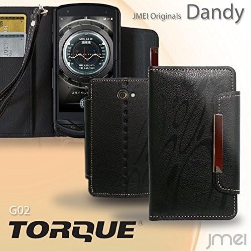 TORQUE G02 au レザー手帳ケース Dandy オレンジ(無地) エーユー トルク g02 カバー トルクg02 ケース スマホケース 手帳型 京セラ トルク g02 トルク ケース｜jmei｜06