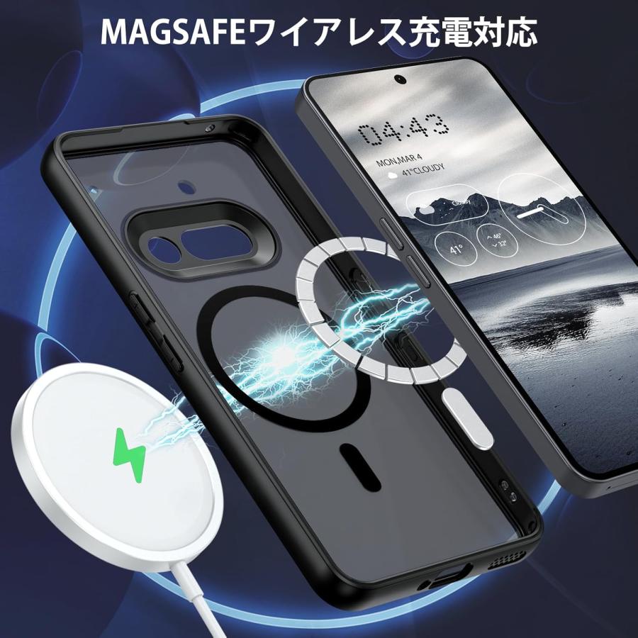 Nothing Phone 3a ケース 半透明 MagSafe ワイヤレス対応 耐衝撃