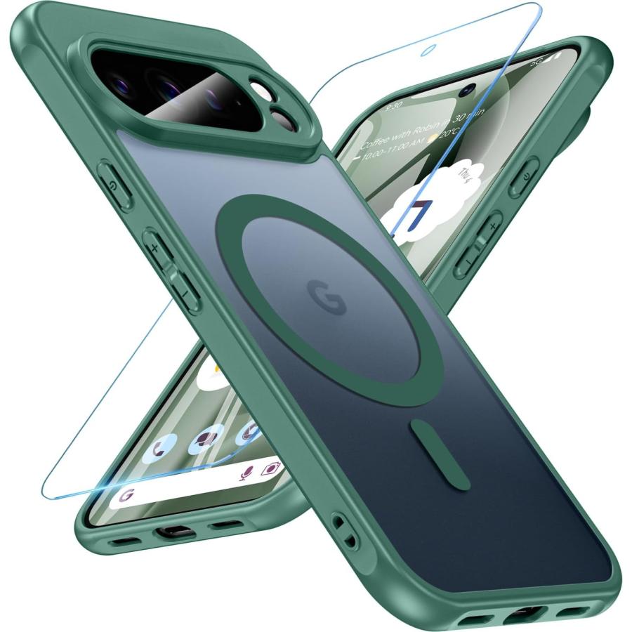 Pixel10 Pro ケース Pixel 10 XL Magsafe対応 半透明 指紋防 ガラス