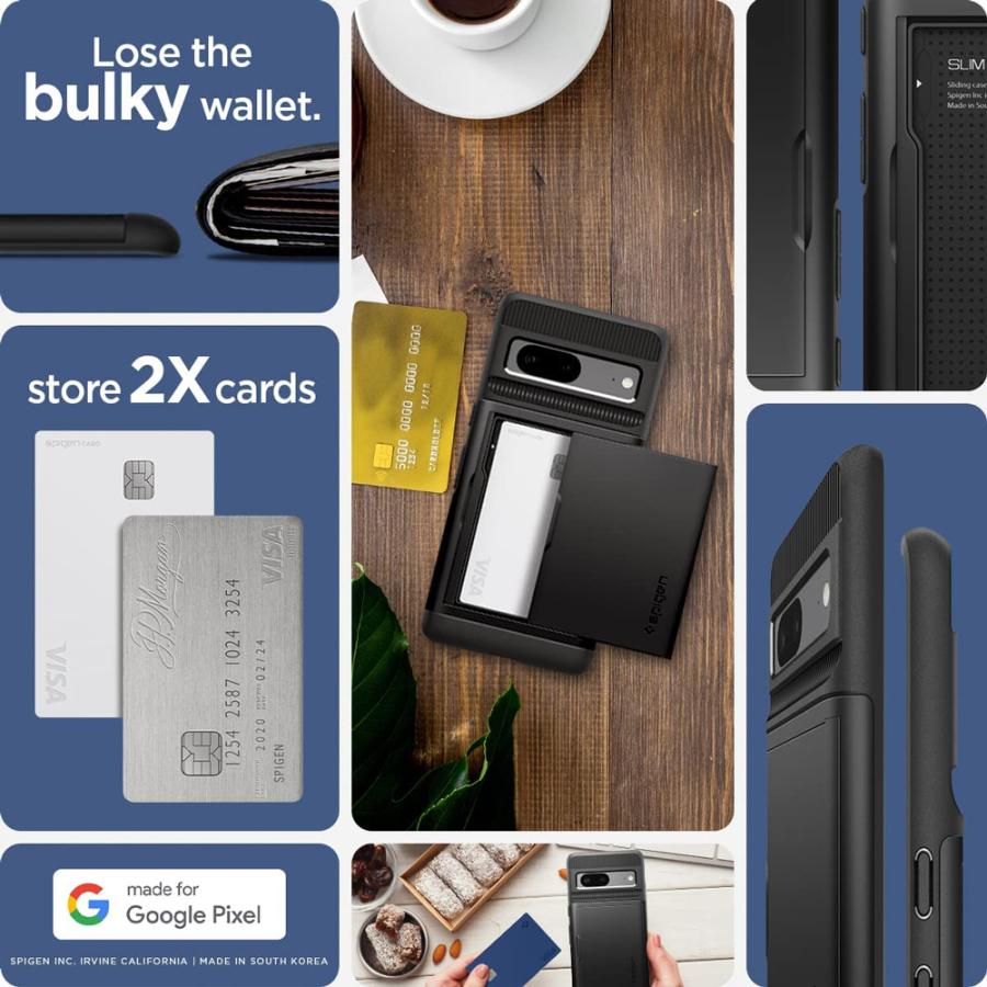 Pixel7 ケース Pro カード収納 米軍MIL規格取得 シュピゲン スリム