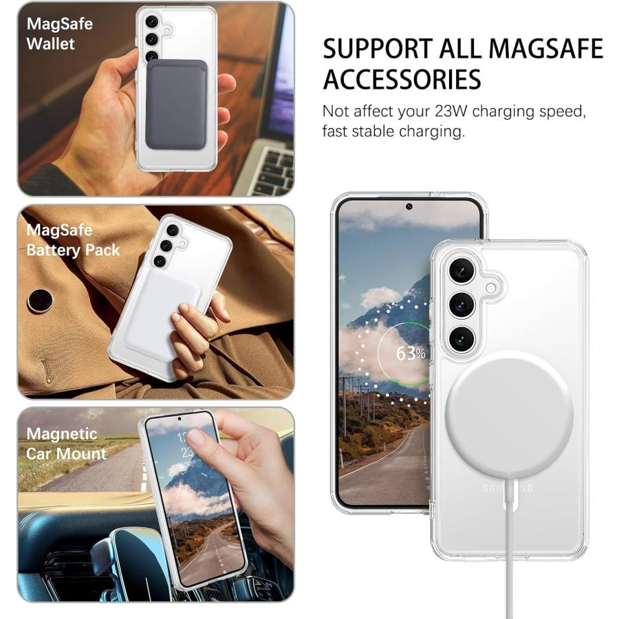 Galaxy S24 ケース MagSafe対応 TPU PC ハイブリッドケース