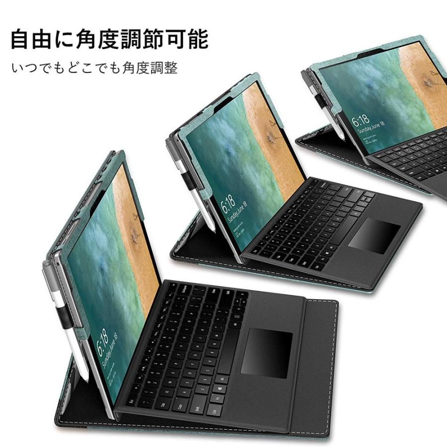 Surface Pro 7 ケース 耐衝撃 ペンホルダー 全面保護ケース