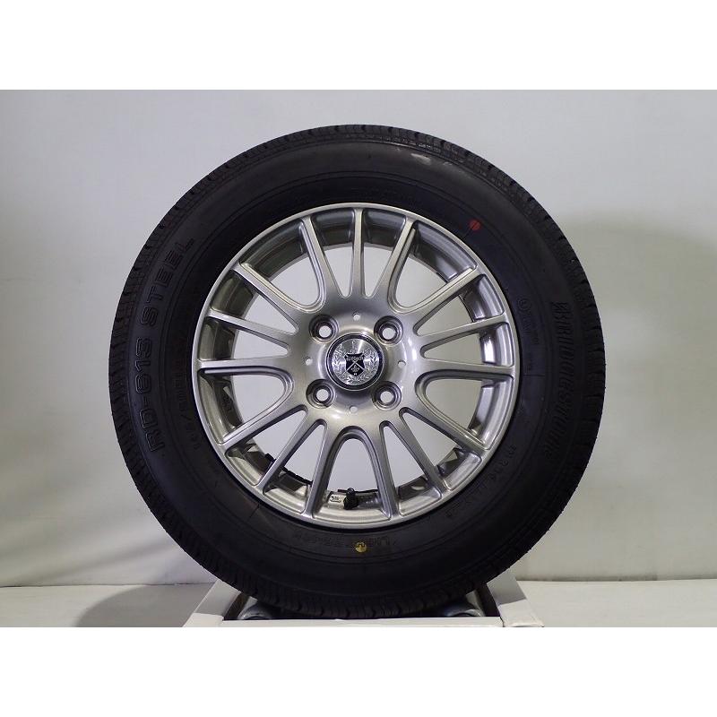 25〜31日P10倍 中古 145/80R13 88/86N LT サマータイヤ ホイール 4本セット ブリヂストン RD-613 1340+42-4H100 ウェッズ Gマッハフルーレ 13インチ｜jms-resalegarage｜02