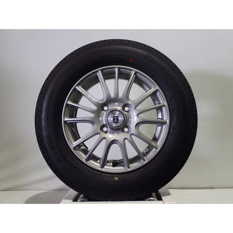 25〜31日P10倍 中古 145/80R13 88/86N LT サマータイヤ ホイール 4本セット ブリヂストン RD-613 1340+42-4H100 ウェッズ Gマッハフルーレ 13インチ｜jms-resalegarage｜04